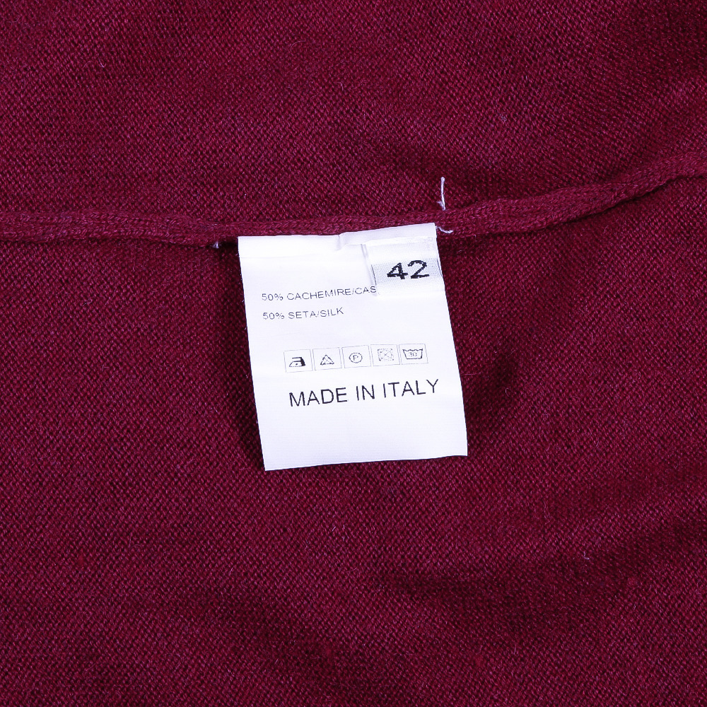 Cashmere Blend Burgundy VNeck Sweater